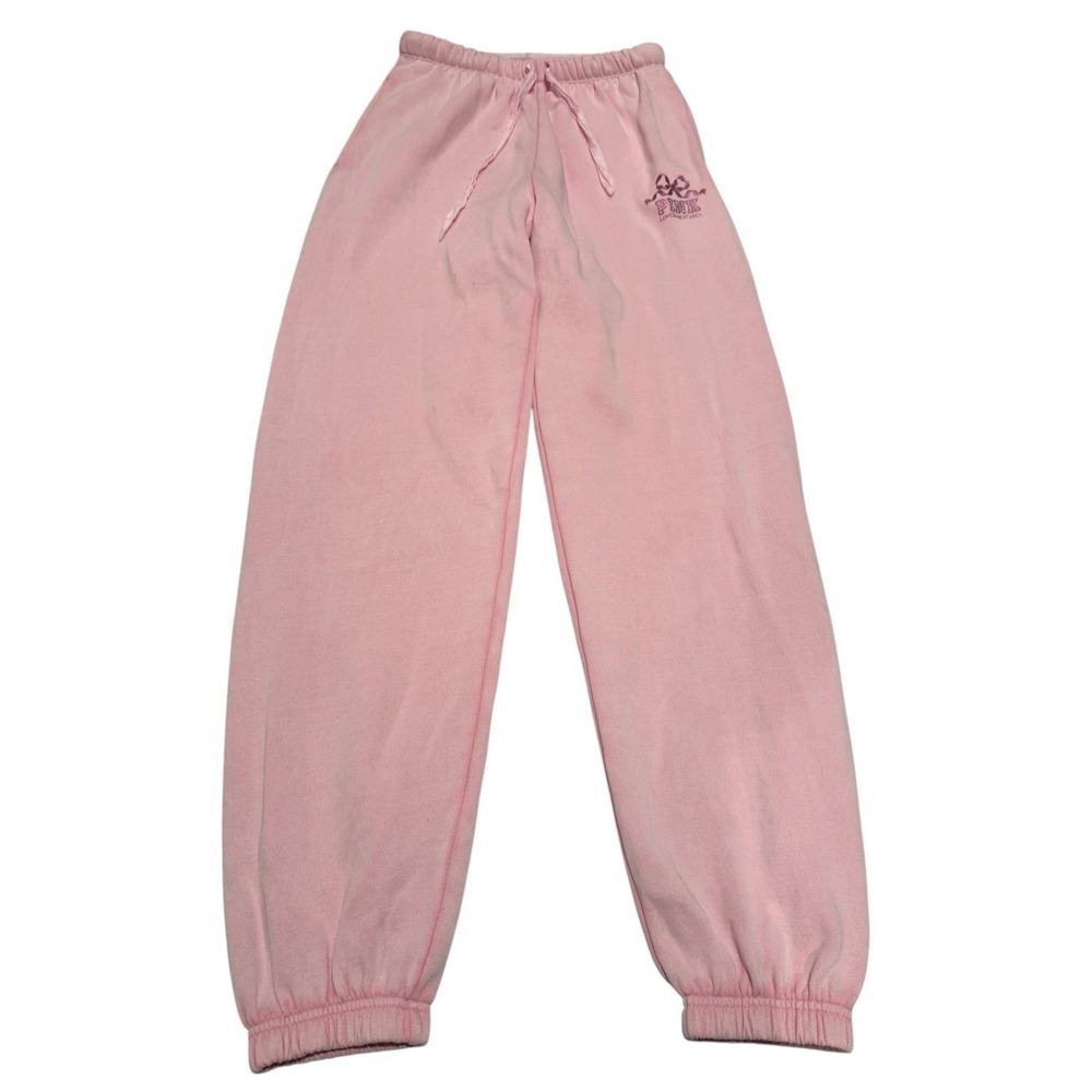 PINK X LoveShackFancy Jogger sweatpants Pink Lollipop Wash Womens Sz S/P/CH ECU